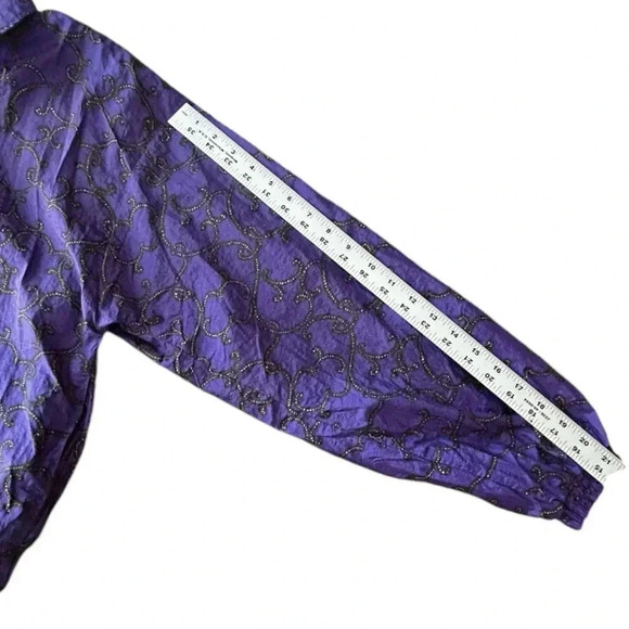 Vtg 90's USA Olympics Licensed Windbreaker Purple Gold Print JC Penney Unisex L - Picture 5 of 13
